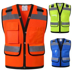 Industrial Reflective Safety Vest Hi Vis Mesh Safety Vest Reflective Surveryor vest Reflector High visibility work wear For Men Women