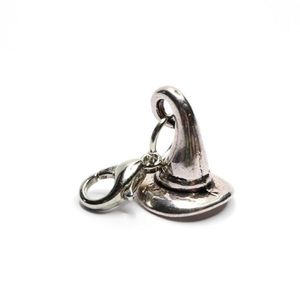 Charms PCS Antique Srebrny kolor czapka czapka zamek zamek błyskawiczny klips czarownicy na Pullcharms