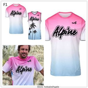 T-Shirt ALPE Alonso Weste Formel-1-Trikot ALPINE F1 Team Miami 2022 Herren-Rennuniform MOTO Motorrad F1-Uniform