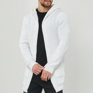 Męskie swetry jesienne kurtki z długim rękawem płaszcze męskie płaszcze modne proste stałe kolorowe dzianiny bluzki luźne marki 2023 Streetwear
