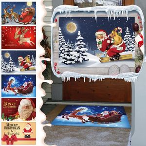 Christmas Decorations Santa Claus Mat Outdoor Carpet Doormat Welcome Home Front Door Ornaments Noel Year Gifts Kitchen Rug