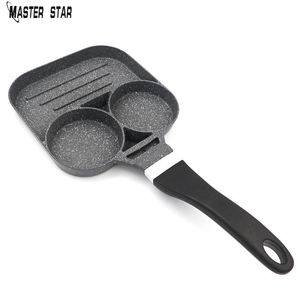 Pannor Master Star Two Holes Steak Non-Stick Granite Coating Fry Pan Egg Pots Upgraded Design Kök gas spis