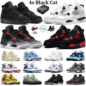 top popular Jumpman 4 4s Mens Outdoor Shoes Military Black Cat Canvas Red Thunder University Blue Thunder Pink Cactus Jack Men Women Trainers Sports Sneakers 2023