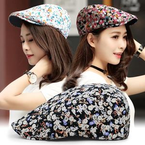 Berets Ladies Hats w stylu folk drukowana czapka wiosna letnia dzień na świeżym powietrzu haft haftowany beret moda do przodu kapelusz damski