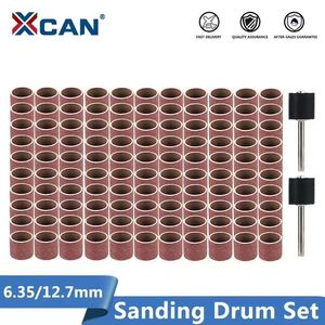 XCAN Sanding Drum Set #80#100#120 Grit with 6.35mm 12.7mm Sanding Mandrel for Dremel Rotary Tools sive Tools Sanding Bands