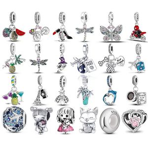 Charm Pendente de Prata Esterlina 925 HAPOUR Banhado a Prata Travel Beads Bead Fit Pandora Charms Pulseira DIY Acessórios de Jóias