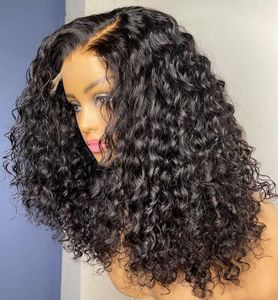 NXY LACE WIGS JERRY CURLY 4X4 Wig de fechamento para mulheres HD Transparente 13*1 Wig13x4 Cabelo humano frontal curto 230106