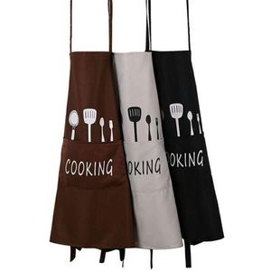 Aventais, padrão de impressão ajustável Avental Chef Cozinha cozinheira de cozinha com bolsos Bib Bib Delantal Cocina 3 Cores 1pc