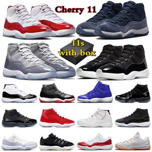 مع Box Cherry 11 Basketball Shoes 11s Men Women Sneakers Midnight Navy Pure Violet Cool Gray Cap and Bred Citrus Jumpman 11 Athletic Trainerts Sports