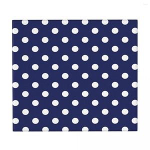 Tovagliette per asciugatura Tappetino per asciugatura a pois blu navy Supporto per isolamento termico Piatto Coppa drenante Utensili da cucina