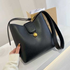 Shoulder Bags Crossbody for Women Female Sac Leather Handbags High Quality Large Black Bucket Casual Tote 230116