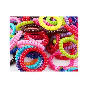 Hair Accessories Drop 5.5Cm Candy Colored Telephone Line Gum Elastic Ties Wear Ring Bands/Hair Ties/Hair Ring/Hair Delivery Products Dhmuy