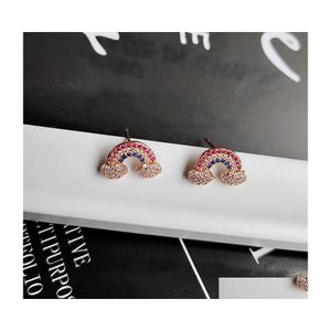 Stud Fashion Jewelry S925 Sier Post Cloud Earrings Colorf Zircon Drop Delivery DHJMD