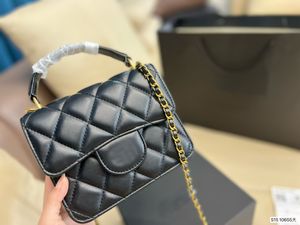 Torebki z klapką w stylu vintage CC Kobiety Luksusowe torby Czarna pikowana torba na ramię z górnym uchwytem Projektant Mini Klasyczna marka Crossbody Mała torba na ramię Lady Messenger Clutch Torebka