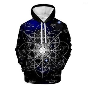 Mens Hoodies Science Formula 3D Hoodie Boys Girls Casual Sweatshirt Kläder Fall Fysik Mönster Pullover Sportkläder