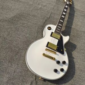 Custom electric guitar white light mahogany gold accessories available