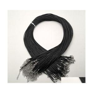 Chains Black 2Mm Wax Rope Lobster Clasp Necklace Lanyard Jewelry Pendant Cords 100Pcs/Lot Making Yummyshop Drop Delivery Necklaces Pe Dhmvu