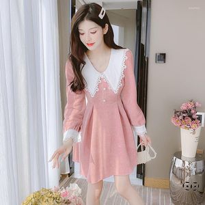 Casual Dresses In The Autumn Of 2023 Doll Led To Collect Waist Corduroy Little Long Sleeve A-line Skirt Restoring Ancient Ways Dress