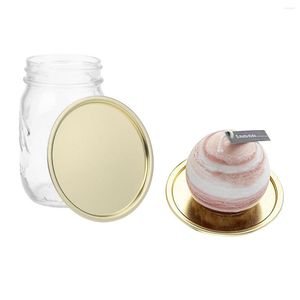 Świecane posiadacze 6pcs Pochodniki okrągłe metal Marson Jar Lids Romence Dinner Night Wedding Home Party Dekoracja