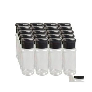 Storage Bottles Jars 20Pcs/Set 100Ml Spice Salt Pepper Shakers Black Seasoning Jar Can Bottle Barbecue Connt Kitchen Gadget Tool D Dhf8G