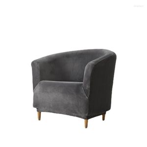 Chair Covers Velvet Armchair Cover Stretch Elastic Tub Club Cafe Arc Sofa Plush Relax Cushion SlipCover