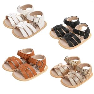 Athletic Shoes Baby Boys Girls Leather Sandals Anti-Slip Soft Sole House Flat With Cross Strap