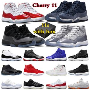 Z Box Cherry 11 Buty do koszykówki 11s Mężczyźni Kobiety Sneakery o północy granatowa czysta fioletowa fajna szara czapka i suknia hodowana na siłowni Red Jumpman 11 Sports Trainerts Sports