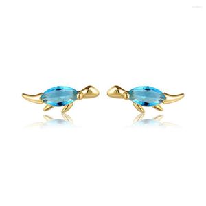 Studörhängen Little Dinosaur Ear Studs Pares Lovely Animal Gemstone 18K Gold Plated Women Fashion Charms Earring For Presents