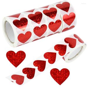 Embrulho de presente 300-500 etiquetas adoram adesivos de formato de coração Valentine Gifts Packing Bag Sag