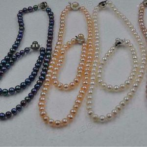 Necklace Earrings Set Genuine Freshwater Cultured Pearl & Bracelet Various Color Style