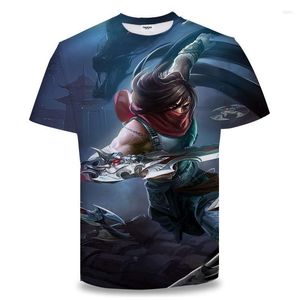 Erkek Tişörtleri Moda Gevşek Büyük Boyut 3D T-Shirt Yaz Oyunu Karakter Baskı Süt İpek Malzemesi Konforlu Günlük Gömlek