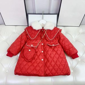 Mantel HP5178 2023 Mädchen Winter Plüsch Verdickter Schal Kostenlose Tasche Jahr Warm Rot Windjacke