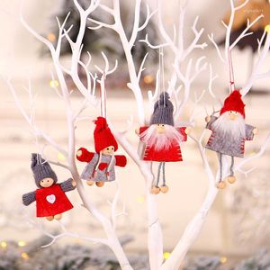 Christmas Decorations DIY Wooden Boy Girl Doll Tree Pendant Mini Window 6.5X8 CM