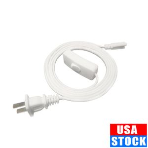 Belysningstillbehör T8 T5 -rörkontakt dubbeländ nätkabel med Switch US -kontakt för integrerade LED -rörlampor 1ft 2ft 3,3ft 4ft 5ft 6ft 6,6 ft 100st/Lot Crestech