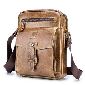 Briefcases Men's Leather Shoulder Messenger Document Bag Head Layer Cowhide Large-Capacity Business Trend Fashion Briefcase