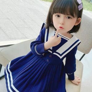 女の子のドレス秋の女の子かわいいスタイルのラペルドレス