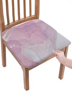 Stol täcker marmorstruktur rosa elasticitet täcker kontor datorstol skyddande fall hem kök matsal slipcover