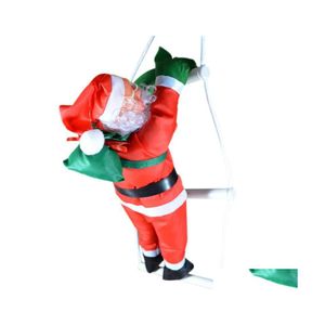 Decorazioni natalizie 1Pc Carino Decorazione appesa Babbo Natale Salire la scala Albero di Natale Goccia Ornamenti Forniture per feste natalizie Dh048