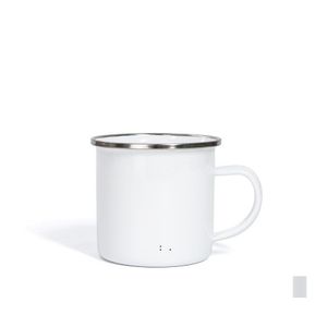 Mugs 12Oz Sublimation Enamel Mug Heat Transfer Enamelled Tumblers With Handle 350Ml Blank White Sublimated Coffee Drop Delivery Home Dhur6