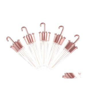 Depolama Şişeleri Kavanozlar 5 PCS Dudak Sır Konteynerleri Doldurulabilir Kozmetik Şişe Diy Şekoları Gül Golb 5.5ml Ucreative Şemsiye Şeklinde Boşluk Dhyex