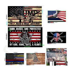 Banner Flags 2021 America Ändrande 90x150cm Polis 2nd Trump Flag USA Gadsden Val DHS Presidential US Drop Delivery Home Garde DH7GD