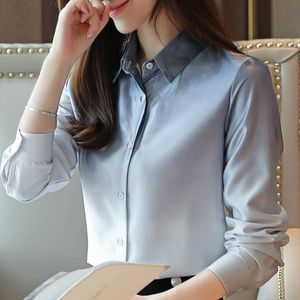 女性のブラウスシャツBlusas Mujer de Moda 2023 Office Ladies Tops Lenglese Women Gradient Color Color Chiffon Blouse Womens and B862