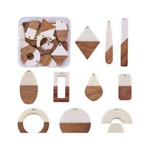 Charms Box Rec Donut Rhombus Round Natural Wood Resin Pendent Charm For Diy Necklace Earrings Jewelry Making Accessoriescharms Drop Ot24G