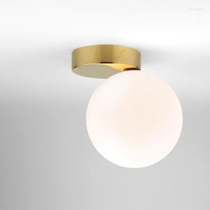 Ceiling Lights Modern Glass LED Light Foyer Hallway Corridor Balcony Lobby Mounted Ball Lamp Lamparas De Techo