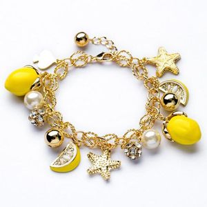 Bracelets de charme 2023 Chegada coreana Fashion Starfish pendente Lemon Fruit OL Style Bracelet Women Bangles