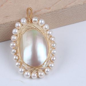 Collane con ciondolo Gioielli di perle d'acqua dolce Mabe bianche per la realizzazione di collane da donna