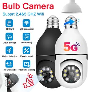 5G WIFI E27 لمبة مراقبة الكاميرا WIFI الكاميرا الليلية الرؤية الأمان IP كاميرا 4x رقمية تكبير / تكبير الحركة مراقبة الفيديو