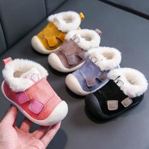 First Walkers winter baby shoes first walkers boy Non-slip Kids Boots Shoes born baby girl shoes Warm Plush infants soft sole sneakers 230114