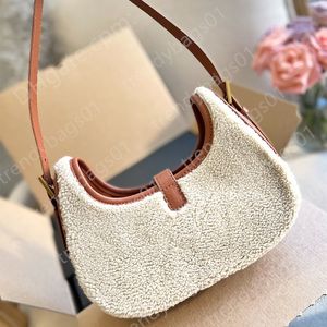 Borse di design in panno di lana pochette per donna borsa di lusso Borsa da cintura Half Moon portafoglio da donna portamonete porta carte hobo Hasp versatile ultimo commercio all'ingrosso