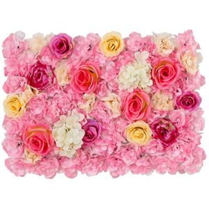 Fiori decorativi ghirlande 1pcs 40 60 cm Pannello a parete di fiore artificiale Rosa Hydrangea Farellata Flowdrop Flowdrop Dedecorative